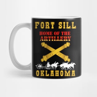 Fort SIll, Home of Artillery w Cassion - Gold X 300 Mug